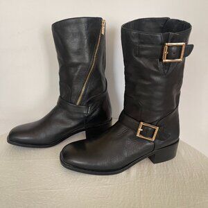 VERO CUOIO Black Leather Boots SIZE 8